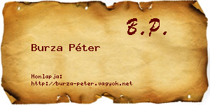 Burza Péter névjegykártya
