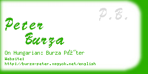 peter burza business card